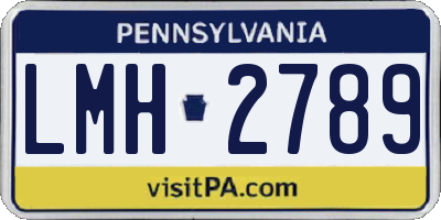 PA license plate LMH2789