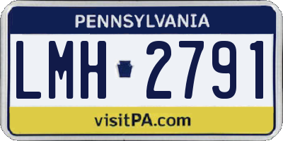 PA license plate LMH2791