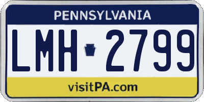 PA license plate LMH2799
