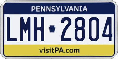 PA license plate LMH2804