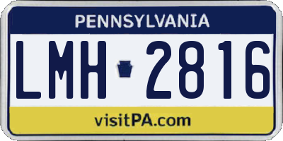 PA license plate LMH2816