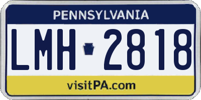 PA license plate LMH2818