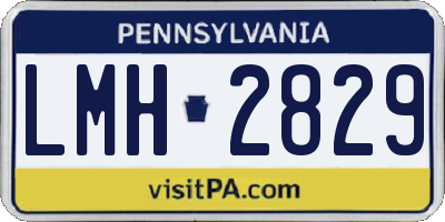 PA license plate LMH2829