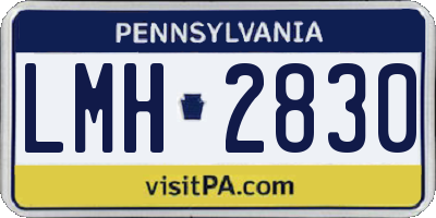 PA license plate LMH2830