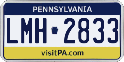 PA license plate LMH2833
