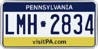 PA license plate LMH2834