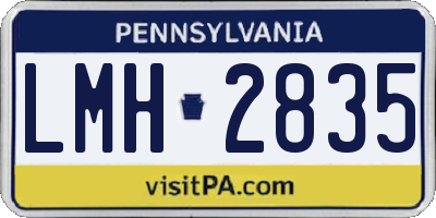 PA license plate LMH2835