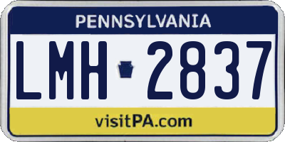 PA license plate LMH2837