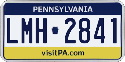 PA license plate LMH2841