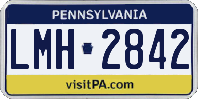 PA license plate LMH2842