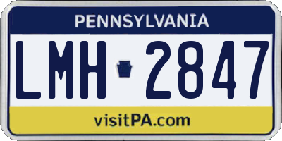 PA license plate LMH2847