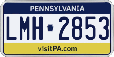 PA license plate LMH2853