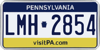 PA license plate LMH2854