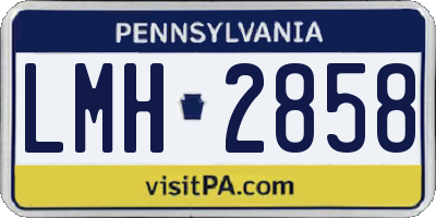 PA license plate LMH2858
