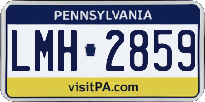 PA license plate LMH2859