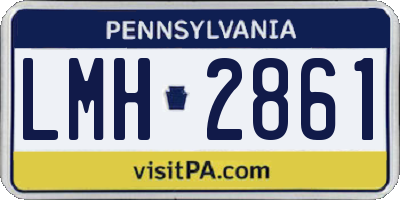 PA license plate LMH2861