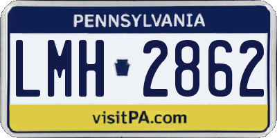 PA license plate LMH2862