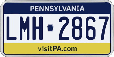PA license plate LMH2867
