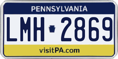 PA license plate LMH2869