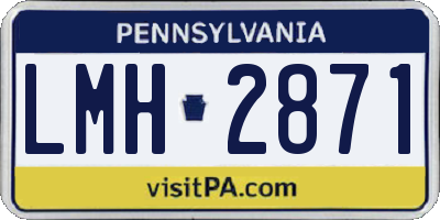 PA license plate LMH2871