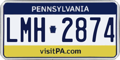 PA license plate LMH2874