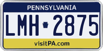 PA license plate LMH2875