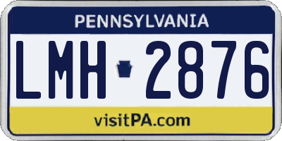 PA license plate LMH2876
