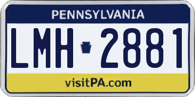 PA license plate LMH2881