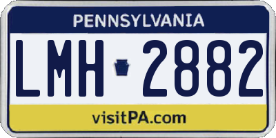 PA license plate LMH2882