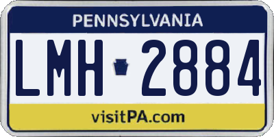 PA license plate LMH2884