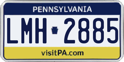PA license plate LMH2885