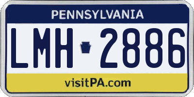 PA license plate LMH2886