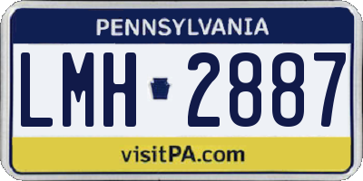 PA license plate LMH2887