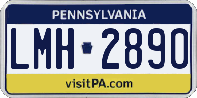 PA license plate LMH2890