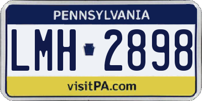 PA license plate LMH2898