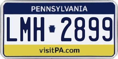 PA license plate LMH2899