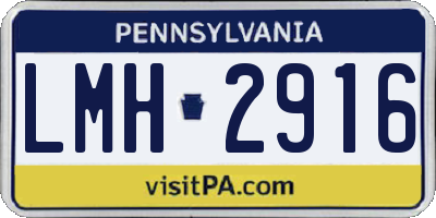 PA license plate LMH2916