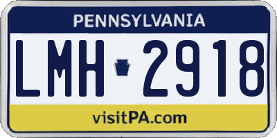 PA license plate LMH2918