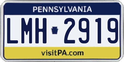 PA license plate LMH2919