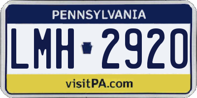 PA license plate LMH2920