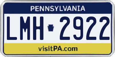 PA license plate LMH2922