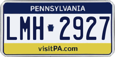 PA license plate LMH2927