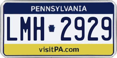 PA license plate LMH2929