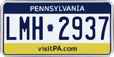 PA license plate LMH2937