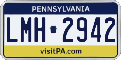 PA license plate LMH2942