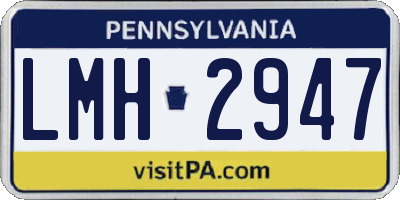 PA license plate LMH2947
