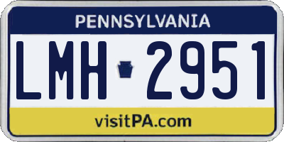 PA license plate LMH2951