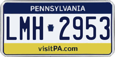 PA license plate LMH2953