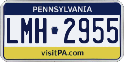 PA license plate LMH2955