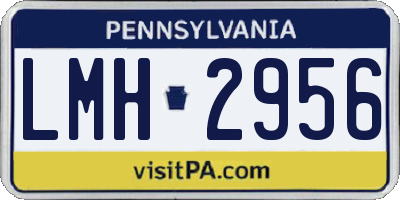 PA license plate LMH2956